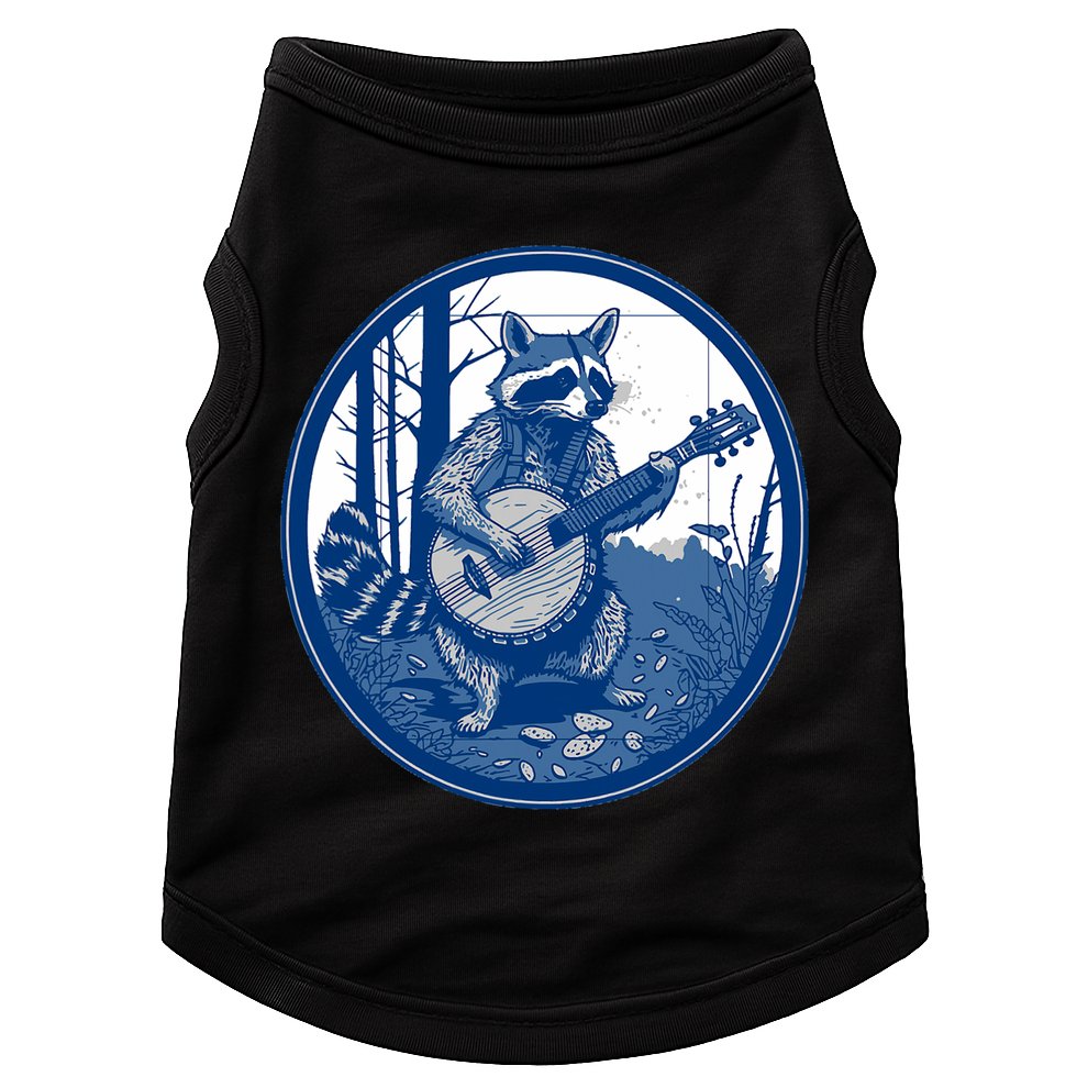 Raccoon Playing Banjo Vintage Cottagecore Funny Bluegrass Doggie Tank