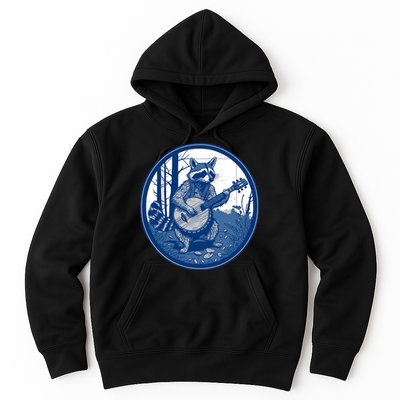 Raccoon Playing Banjo Vintage Cottagecore Funny Bluegrass Hoodie