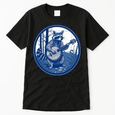 Raccoon Playing Banjo Vintage Cottagecore Funny Bluegrass Tall T-Shirt