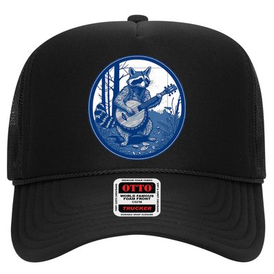 Raccoon Playing Banjo Vintage Cottagecore Funny Bluegrass Trucker Hat