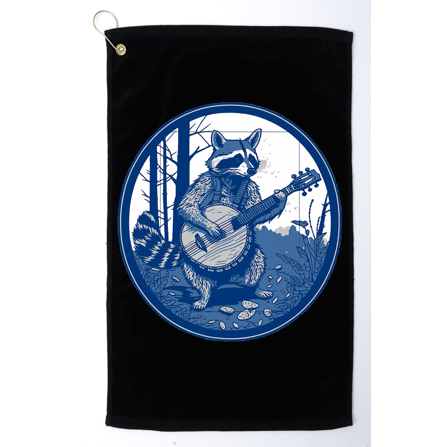 Raccoon Playing Banjo Vintage Cottagecore Funny Bluegrass Golf Towel