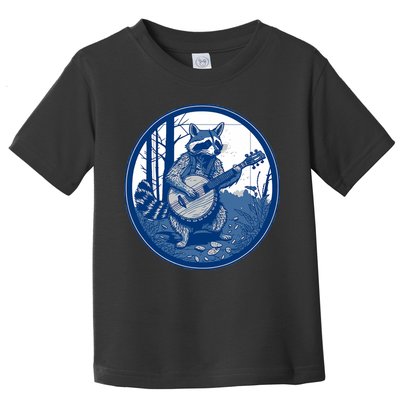Raccoon Playing Banjo Vintage Cottagecore Funny Bluegrass Toddler T-Shirt