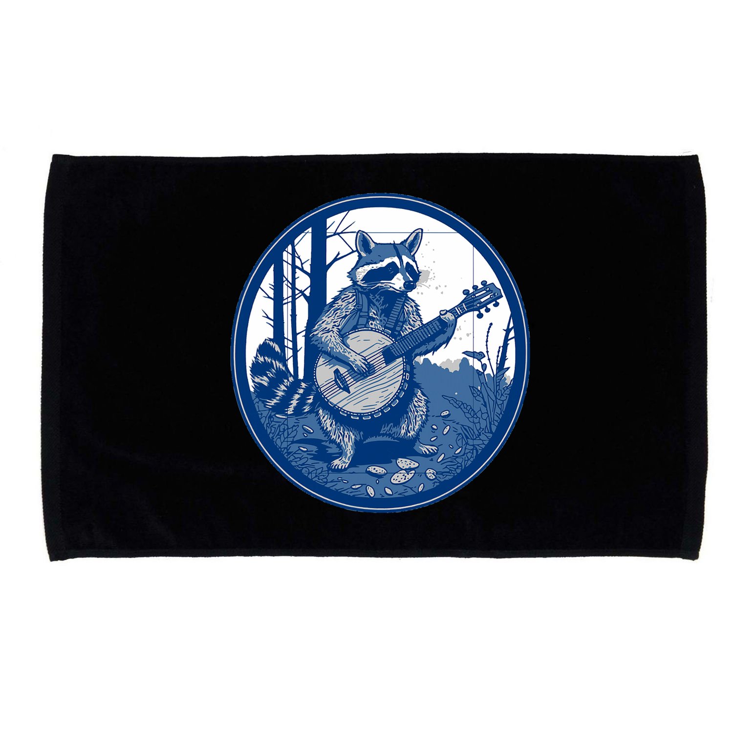 Raccoon Playing Banjo Vintage Cottagecore Funny Bluegrass Microfiber Hand Towel