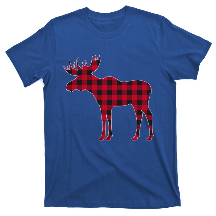 Red Plaid Buffalo Moose Christmas Matching Family Pajama Gift T-Shirt