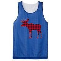 Red Plaid Buffalo Moose Christmas Matching Family Pajama Gift Mesh Reversible Basketball Jersey Tank