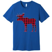 Red Plaid Buffalo Moose Christmas Matching Family Pajama Gift Premium T-Shirt