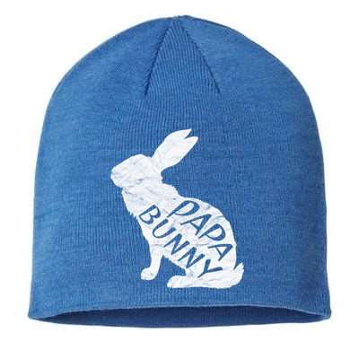 Retro Papa Bunny Gift Father Rabbit Matching Family Easter Gift Sustainable Beanie