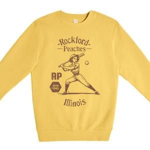 Rockford Peaches Baseball Team Premium Crewneck Sweatshirt