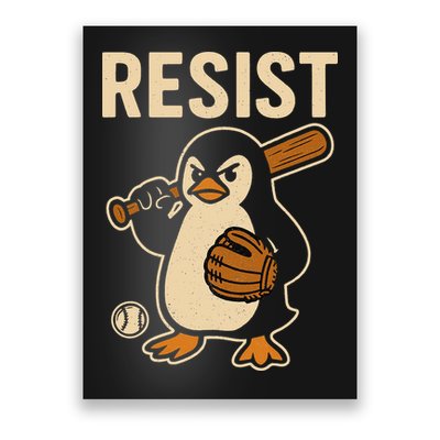 Resist Penguin Baseball Protest Symbol Animal Team Pride Poster