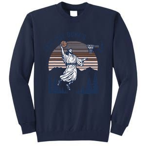 Retro Playing Basketball Funny Christians Tall Sweatshirt