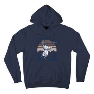 Retro Playing Basketball Funny Christians Tall Hoodie