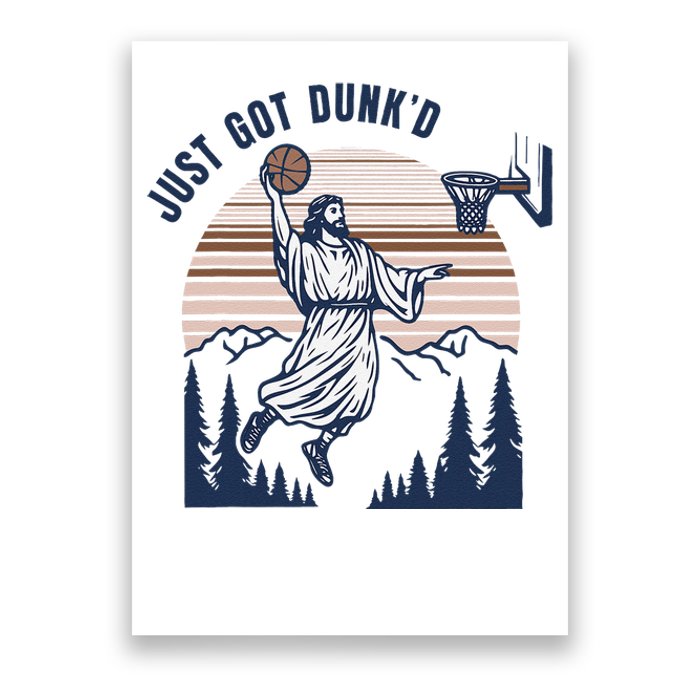 Retro Playing Basketball Funny Christians Poster