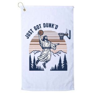 Retro Playing Basketball Funny Christians Platinum Collection Golf Towel