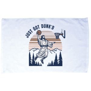 Retro Playing Basketball Funny Christians Microfiber Hand Towel