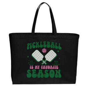 Retro Pickle Ball Is My Favorite Season Cotton Canvas Jumbo Tote