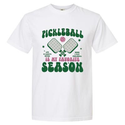 Retro Pickle Ball Is My Favorite Season Garment-Dyed Heavyweight T-Shirt