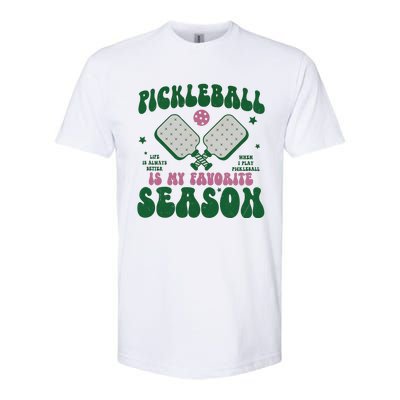 Retro Pickle Ball Is My Favorite Season Softstyle CVC T-Shirt