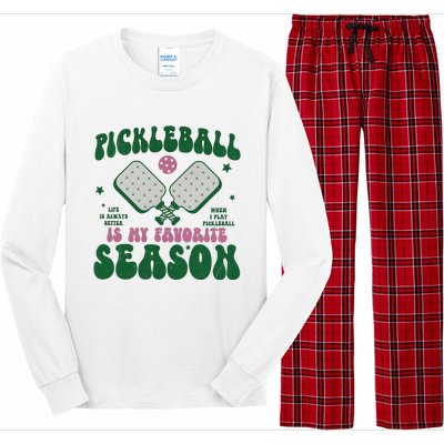 Retro Pickle Ball Is My Favorite Season Long Sleeve Pajama Set