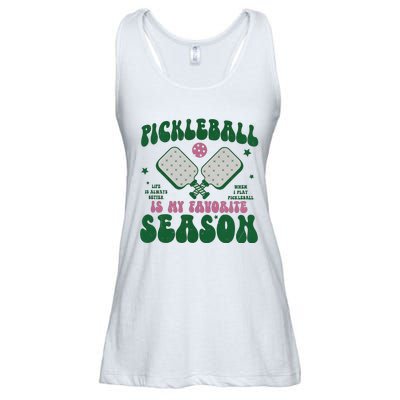 Retro Pickle Ball Is My Favorite Season Ladies Essential Flowy Tank