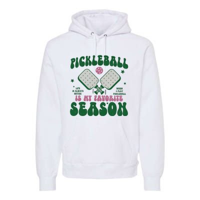 Retro Pickle Ball Is My Favorite Season Premium Hoodie