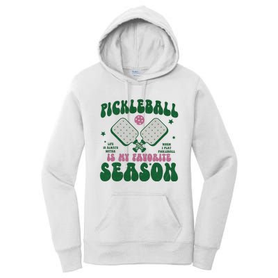 Retro Pickle Ball Is My Favorite Season Women's Pullover Hoodie