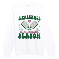 Retro Pickle Ball Is My Favorite Season Premium Crewneck Sweatshirt