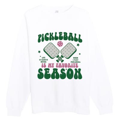 Retro Pickle Ball Is My Favorite Season Premium Crewneck Sweatshirt