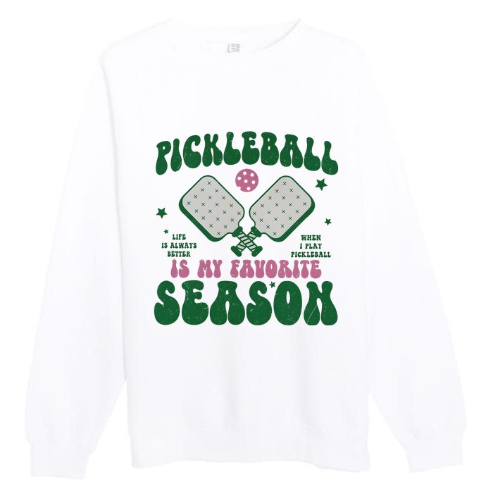 Retro Pickle Ball Is My Favorite Season Premium Crewneck Sweatshirt