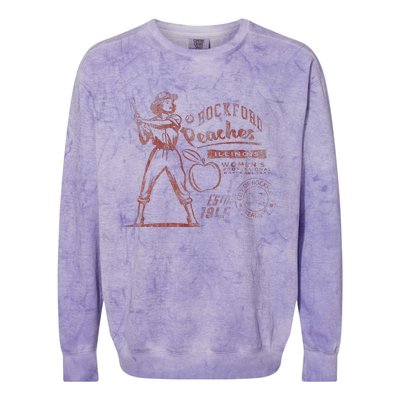 Rockford Peaches Baseball Team 1945 Colorblast Crewneck Sweatshirt