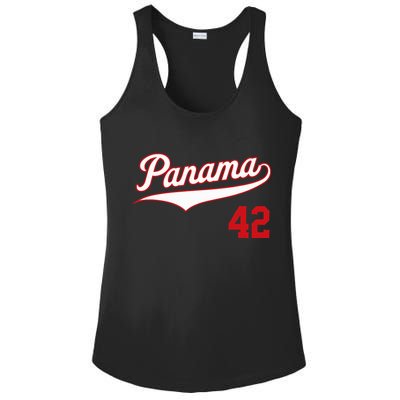 Retro Panama Baseball Soccer Futbol Beisbol 42 Ladies PosiCharge Competitor Racerback Tank