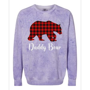 Red Plaid Bear Christmas Pajama Daddy Matching Family Dad Colorblast Crewneck Sweatshirt