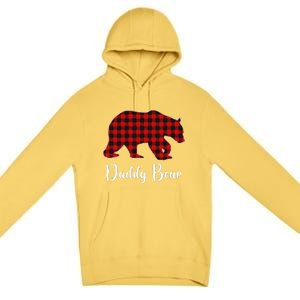 Red Plaid Bear Christmas Pajama Daddy Matching Family Dad Premium Pullover Hoodie