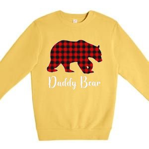 Red Plaid Bear Christmas Pajama Daddy Matching Family Dad Premium Crewneck Sweatshirt