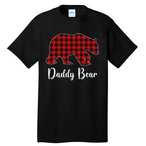 Red Plaid Bear Christmas Pajama Daddy Matching Family Dad Tall T-Shirt