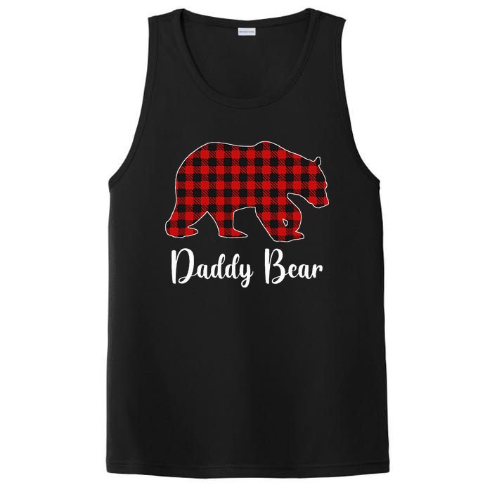 Red Plaid Bear Christmas Pajama Daddy Matching Family Dad PosiCharge Competitor Tank