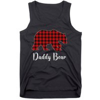 Red Plaid Bear Christmas Pajama Daddy Matching Family Dad Tank Top