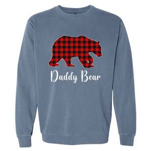 Red Plaid Bear Christmas Pajama Daddy Matching Family Dad Garment-Dyed Sweatshirt