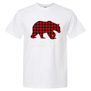 Red Plaid Bear Christmas Pajama Daddy Matching Family Dad Garment-Dyed Heavyweight T-Shirt