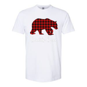 Red Plaid Bear Christmas Pajama Daddy Matching Family Dad Softstyle CVC T-Shirt