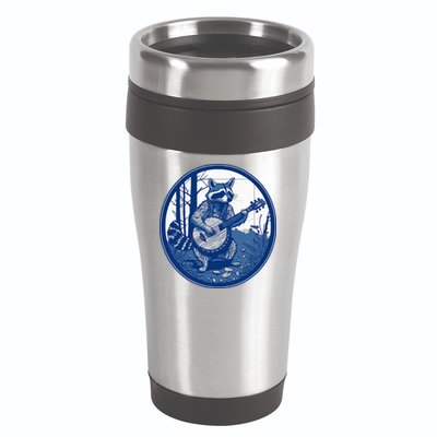 Raccoon Playing Banjo Vintage Cottagecore 16oz Travel Tumbler