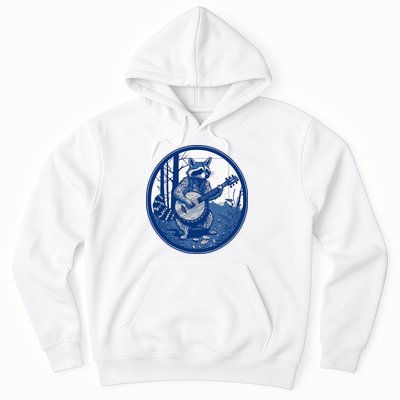 Raccoon Playing Banjo Vintage Cottagecore Hoodie