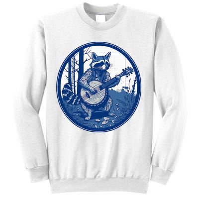 Raccoon Playing Banjo Vintage Cottagecore Sweatshirt