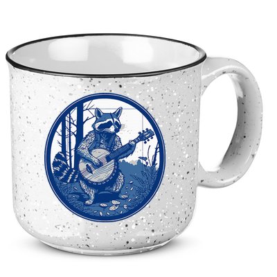 Raccoon Playing Banjo Vintage Cottagecore 15oz Campfire Ceramic Mug