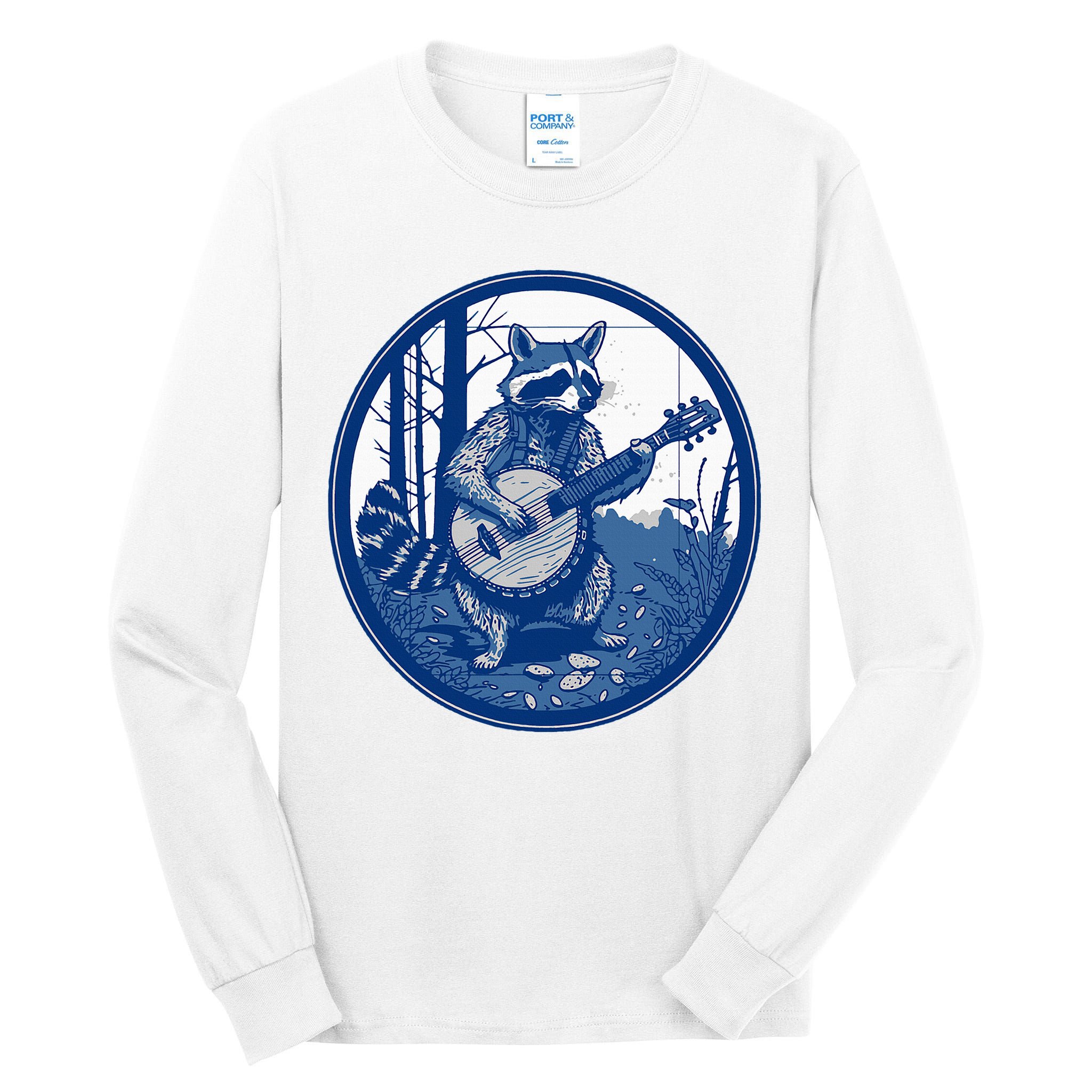 Raccoon Playing Banjo Vintage Cottagecore Tall Long Sleeve T-Shirt