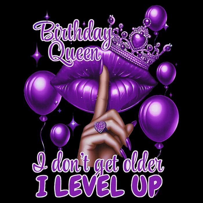 Retro Purple Birthday Queen I Dont Get Older I Level Up Full-Length Apron With Pockets