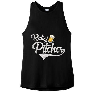 Relief Pitcher Beer And Baseball Funny Ladies PosiCharge Tri-Blend Wicking Tank