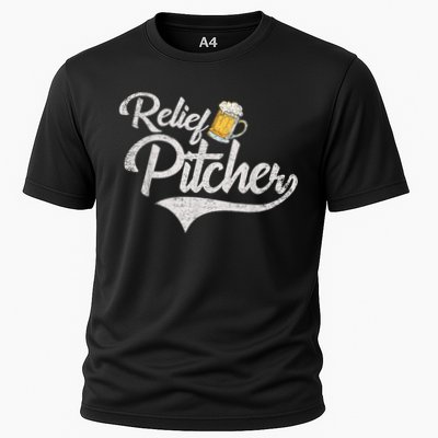 Relief Pitcher Beer And Baseball Funny Cooling Performance Crew T-Shirt