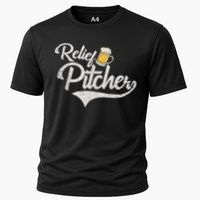 Relief Pitcher Beer And Baseball Funny Cooling Performance Crew T-Shirt