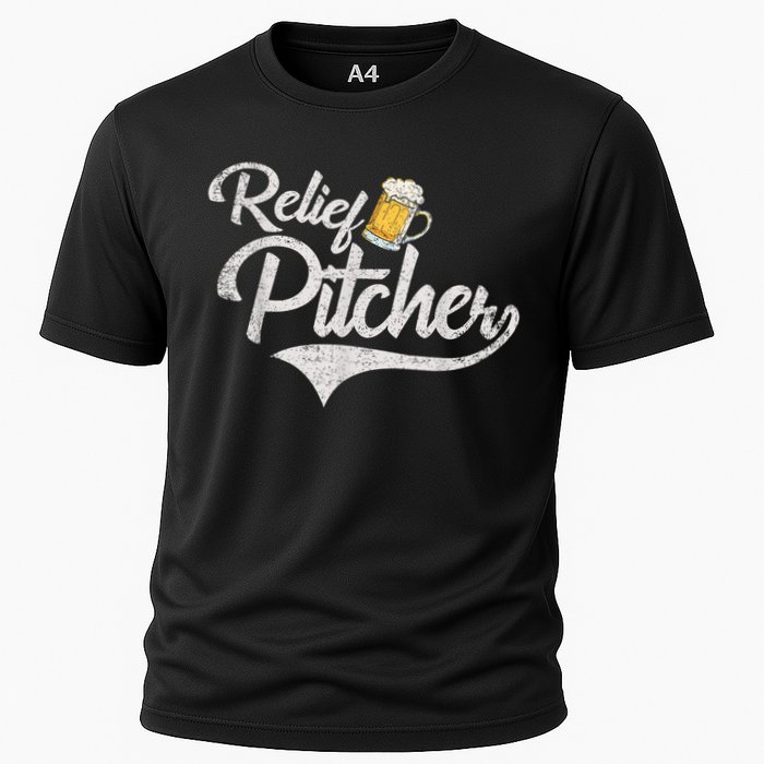 Relief Pitcher Beer And Baseball Funny Cooling Performance Crew T-Shirt