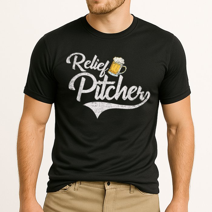 Relief Pitcher Beer And Baseball Funny Cooling Performance Crew T-Shirt